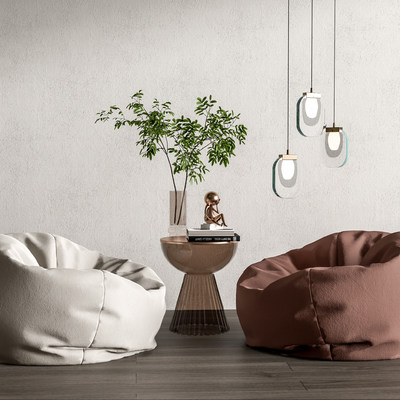  现代布艺懒人沙发su模型 