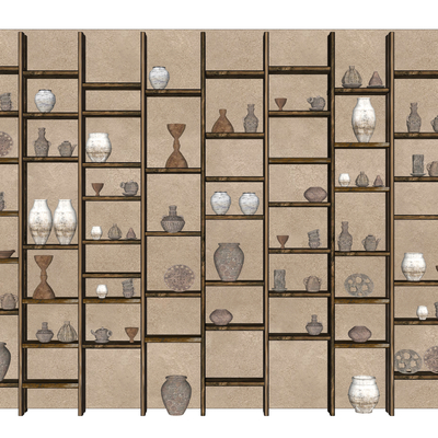  侘寂陶罐器皿su模型 