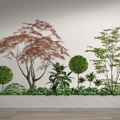  绿植花箱 花池 花坛su模型 