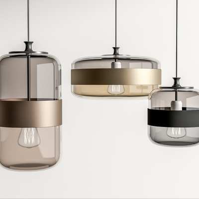 现代玻璃吊灯su模型