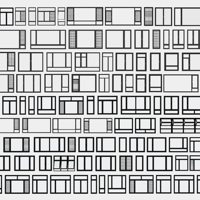 现代窗户 平开窗 折叠窗su模型