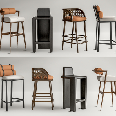 现代吧椅组合su模型