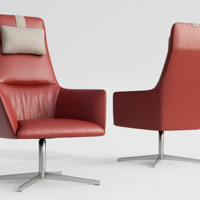 现代皮革办公椅su模型