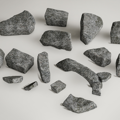 现代景观石头 石块 庭院石头su模型