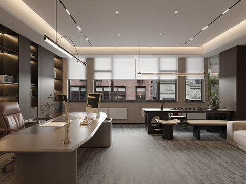  意式总经理办公室su模型 