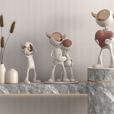  现代潮玩饰品摆件su模型 