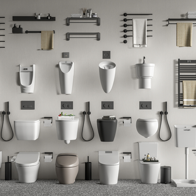 现代马桶坐便器su模型