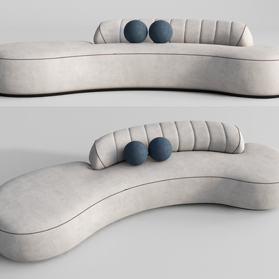 现代布艺异形沙发su模型