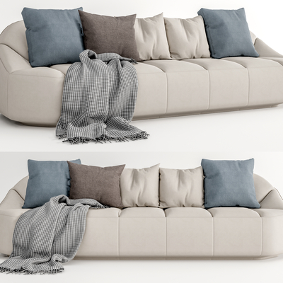 现代布艺多人沙发su模型