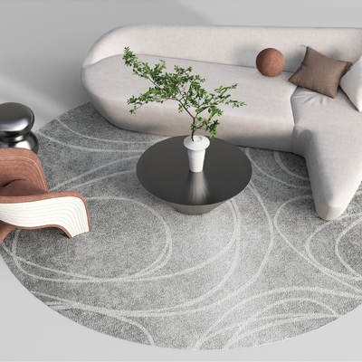  现代布艺异形沙发su模型 