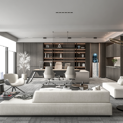  现代总经理办公室su模型 