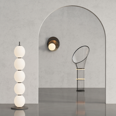 现代球形落地灯su模型