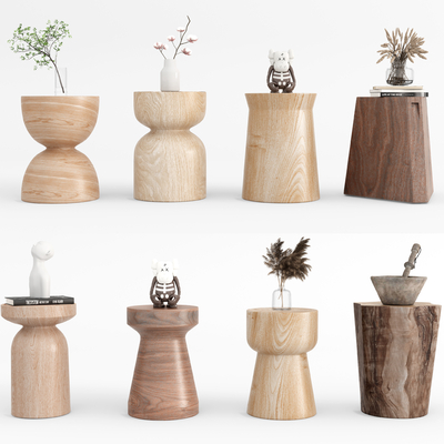 北欧实木边几su模型