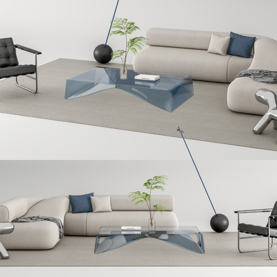 现代异型组合沙发su模型