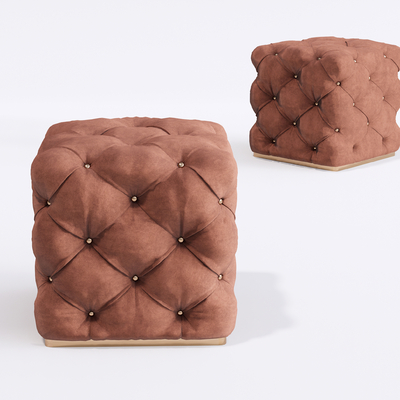 现代布艺搁脚凳su模型