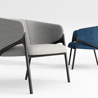 现代布艺休闲椅su模型