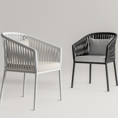 kettal 黑白编织户外休闲椅su模型