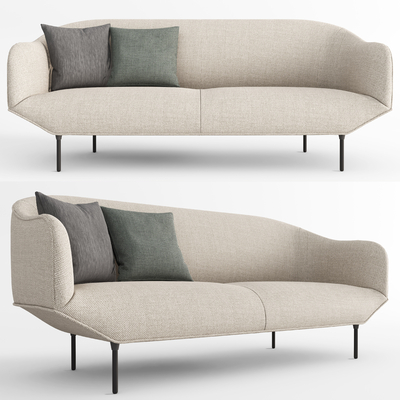 现代布艺双人沙发su模型