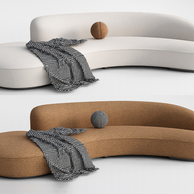 现代布艺异形沙发su模型