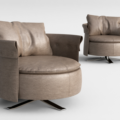  现代皮革休闲沙发su模型 