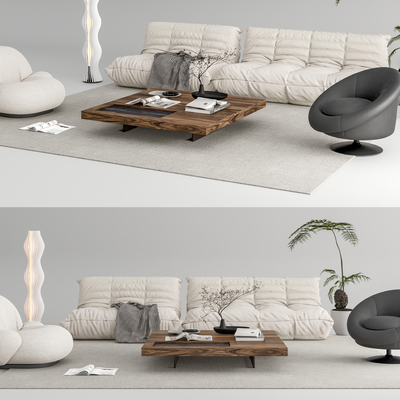Ligne Roset 白色组合沙发su模型