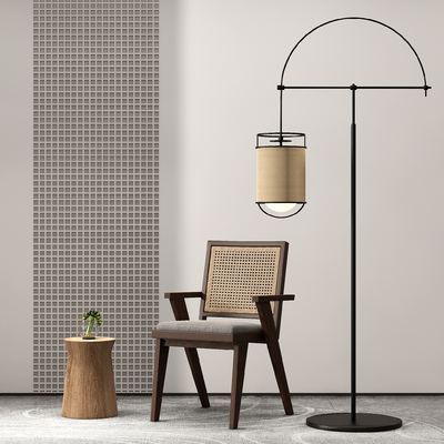 侘寂藤编休闲椅su模型