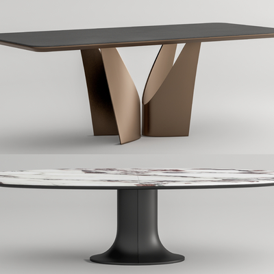现代大理石餐桌su模型
