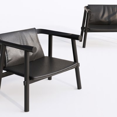 现代皮革休闲椅su模型