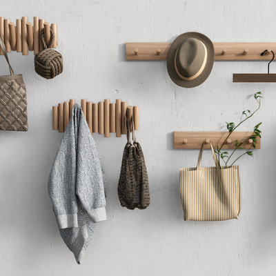  现代服饰挂钩衣架服饰su模型 