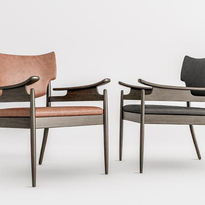 现代皮革休闲椅su模型