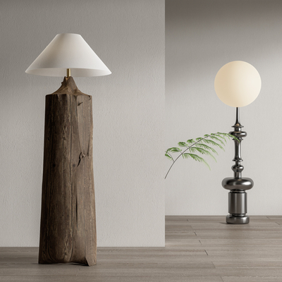 侘寂落地灯su模型