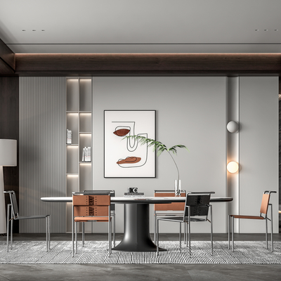 现代餐厅su模型