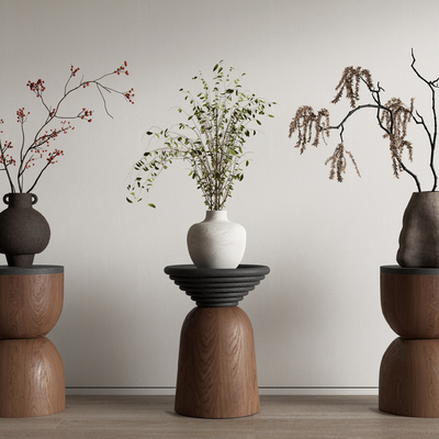 侘寂花瓶 花艺su模型