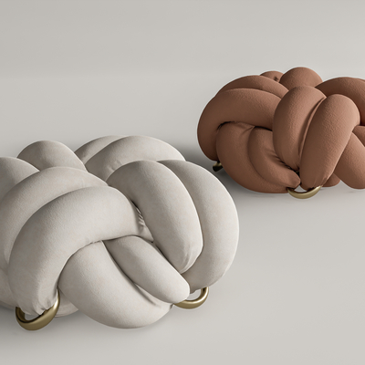  北欧线球沙发凳 脚踏su模型 