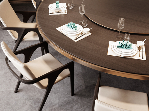  新中式餐具 餐盘餐具 碗碟 筷子su模型 