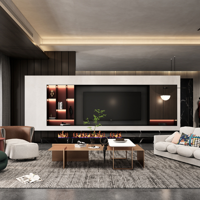 现代客厅su模型