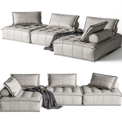 ASIADES皮埃蒙 转角沙发 模块沙发su模型