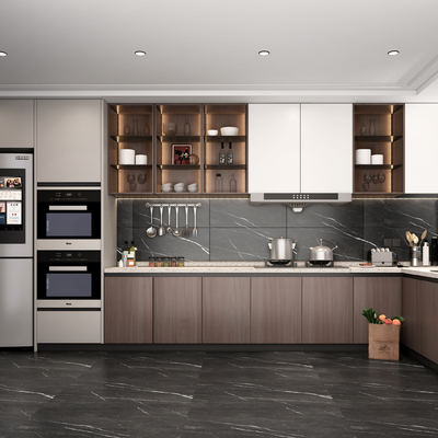 现代厨房su模型