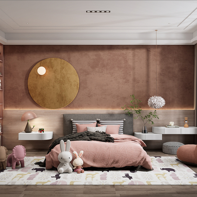 现代儿童房su模型