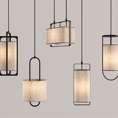 新中式吊灯su模型