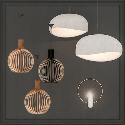 侘寂吊灯su模型