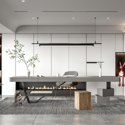 现代书房su模型