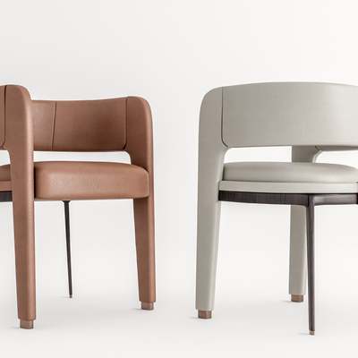 现代皮革餐椅su模型