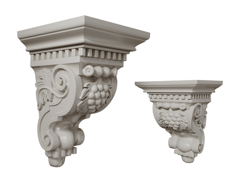  法式柱头 雕花柱头 罗马柱柱头 石膏柱头su模型 