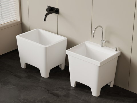  拖把池 现代拖把池su模型 