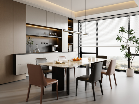 现代餐厅su模型