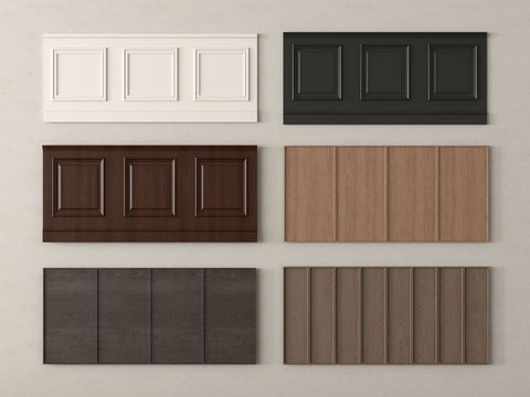 法式护墙板 墙裙 背景板su模型