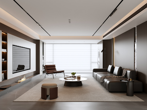 意式客厅su模型