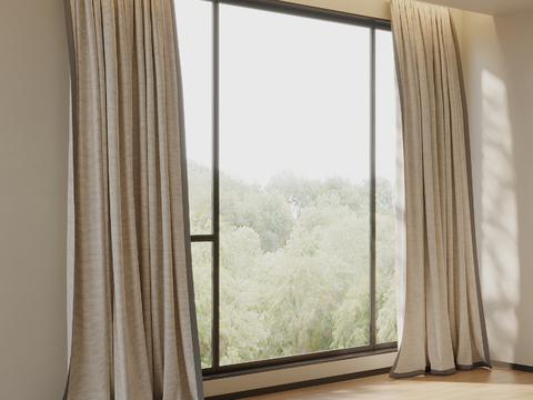 现代窗帘su模型