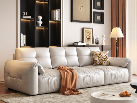 现代三人沙发su模型